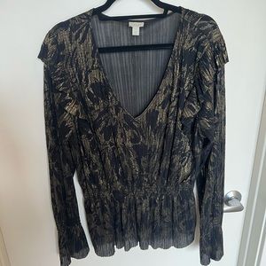 Gold and Black blouse